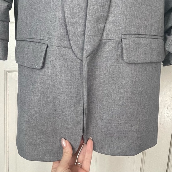 Mare Mare x Anthropologie Boyfriend Blazer Size Small Longline Ruched Sleeves - Picture 8 of 13